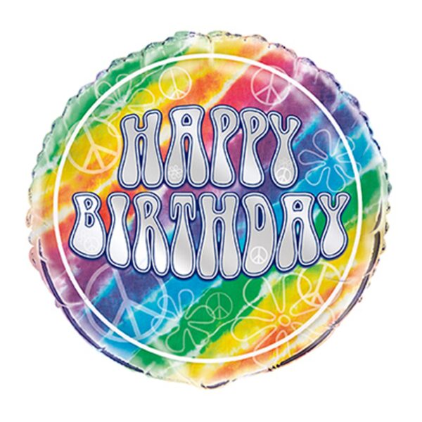 Folieballong Tie Dye Happy Birthday