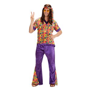 Hippie Dude Lila Maskeraddräkt - Large