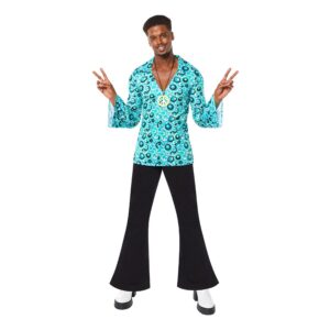 Hippie Blå Disco Skjorta - Large